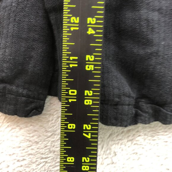 Alfani Mens Shirt Large Short Sleeve Linen Blend Button Up Casual Black Classic - Picture 3 of 8